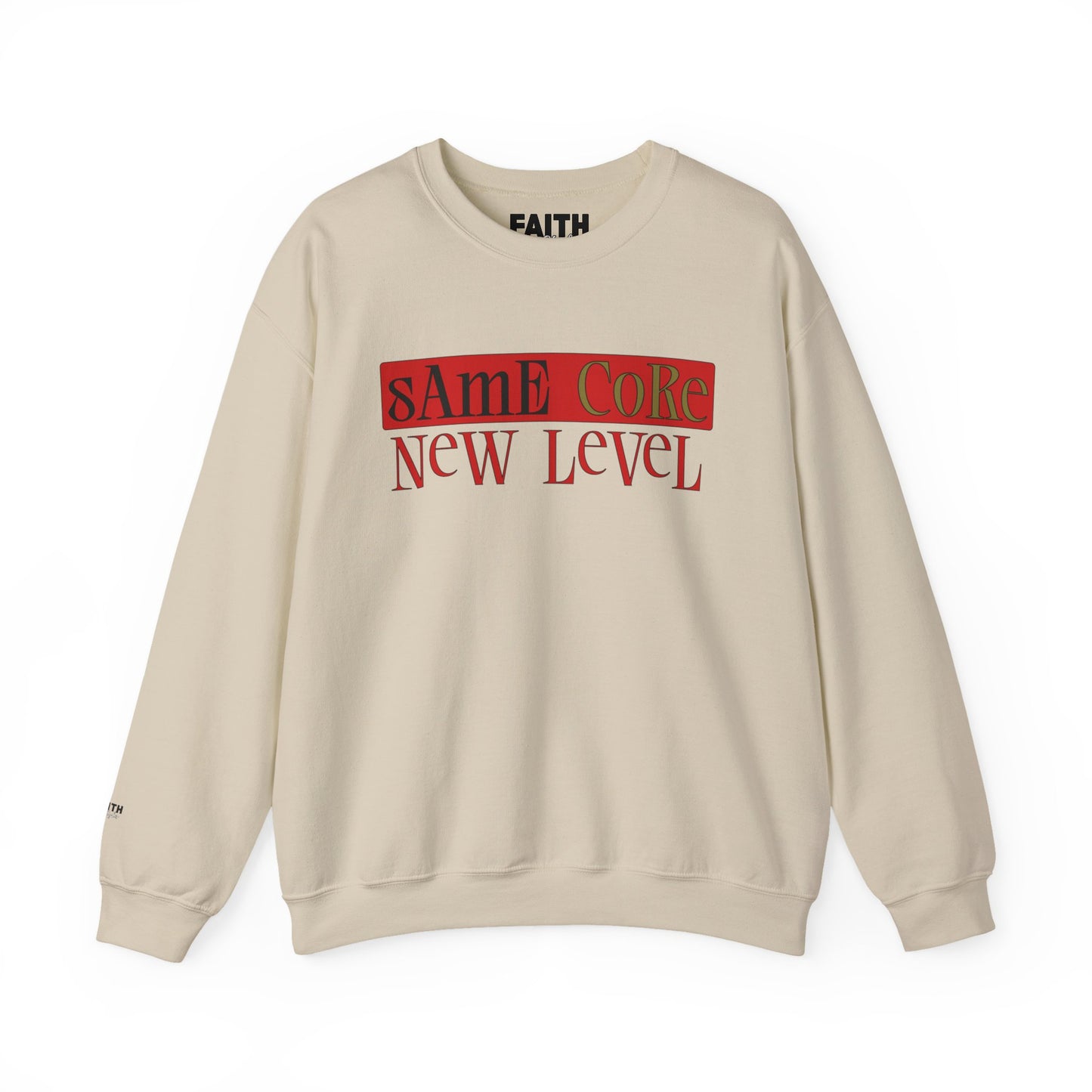 Crewneck Sweatshirt — "Same Core New Level" Graphic Pullover