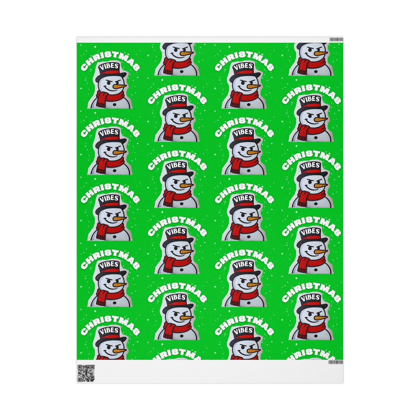Christmas Snowman Wrapping Paper Roll – Festive Green Holiday Gift Wrap