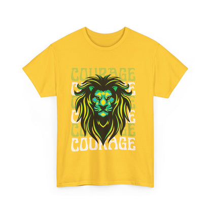 Courageous Lion Tee, Motivational Shirt, Unisex Cotton T-Shirt, Gift for Strength, Inspirational Apparel, Courage Theme