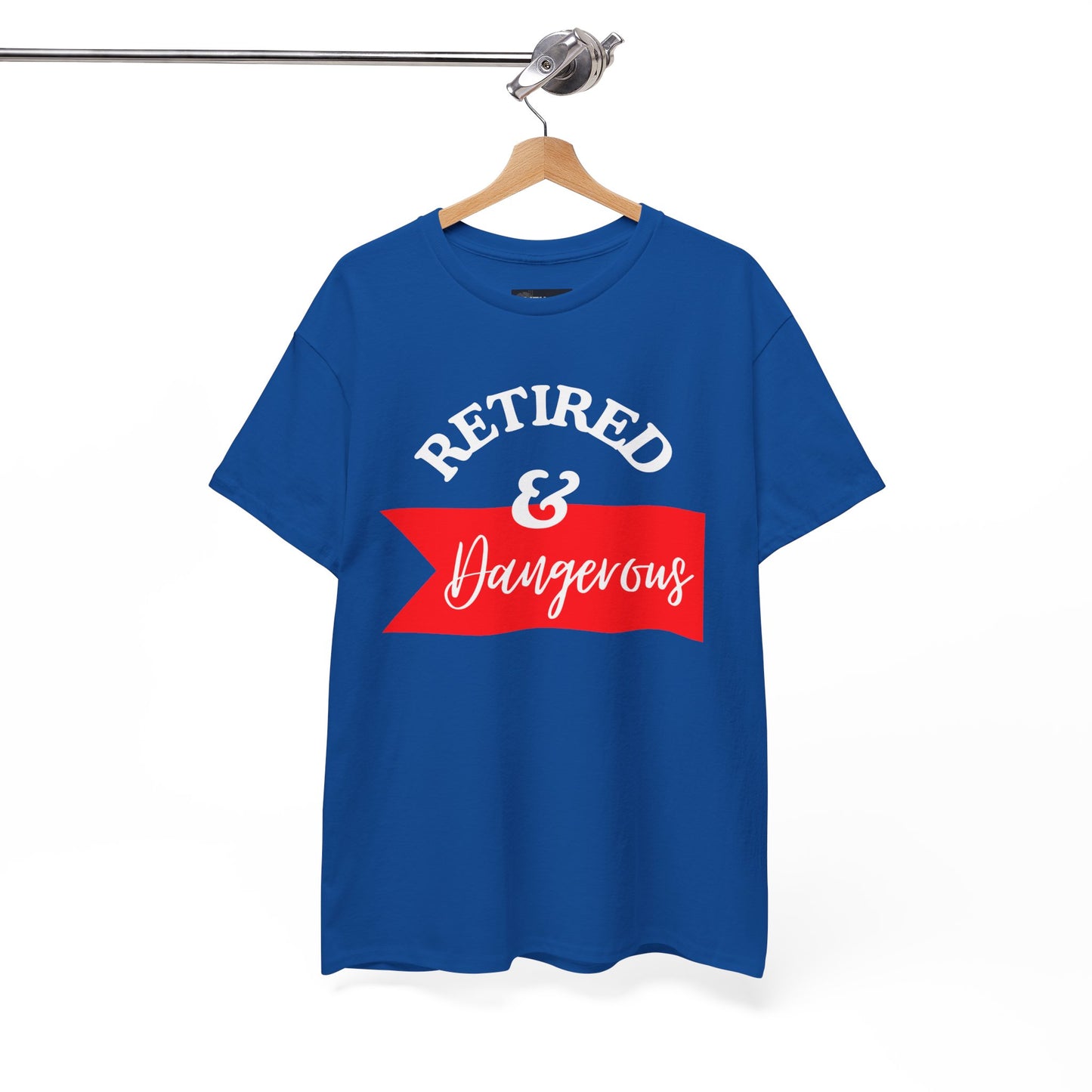 Retired & Dangerous Unisex Heavy Cotton Tee, Funny Retirement Shirt, Gift for Retirees, Casual Wear, Humorous Retirement Tees