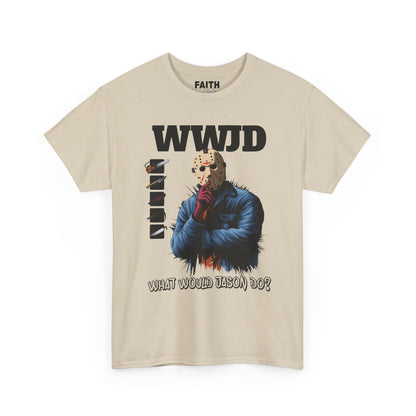 WWJD Unisex Heavy Cotton Tee, Graphic T-Shirt, Casual Wear, Gift for Him, Trendy Apparel, Statement Tee