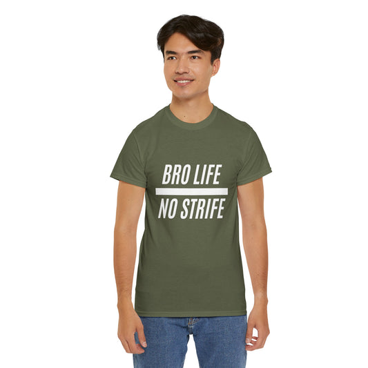Bro Life Unisex Heavy Cotton Tee, Casual Graphic T-Shirt, Funny Gift for Friends, Everyday Wear, Brotherhood Apparel, Birthday Gift