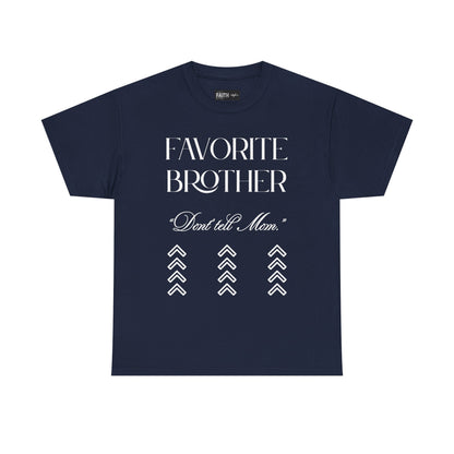 Favorite Brother Unisex Heavy Cotton Tee - Perfect Gift for Siblings, Casual Wear, Birthday, Family Reunion, Everyday Comfort