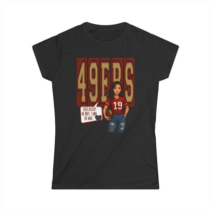 49ers Women's Softstyle Tee, sporty t-shirt, football fan shirt, casual apparel, NFL women's top, game day outfit