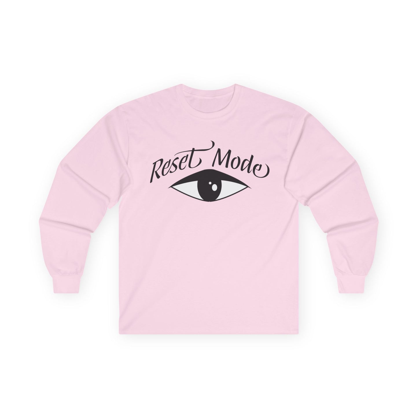 Reset Mode Long Sleeve Tee — Minimal Eye Graphic Spiritual Streetwear