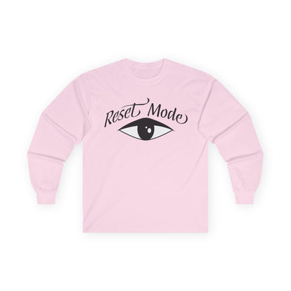Reset Mode Long Sleeve Tee — Minimal Eye Graphic Spiritual Streetwear