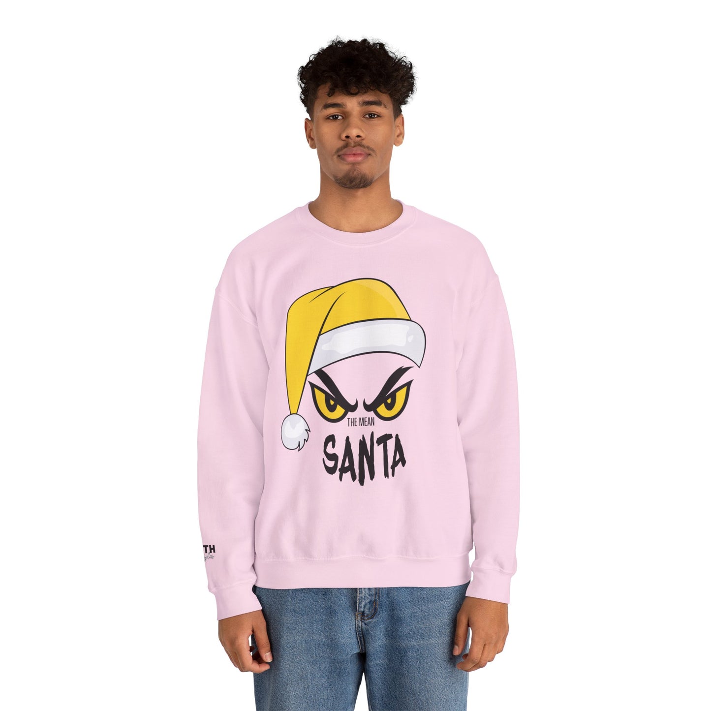 The Mean SANTA Sweatshirt -  Holiday Crewneck - Yellow