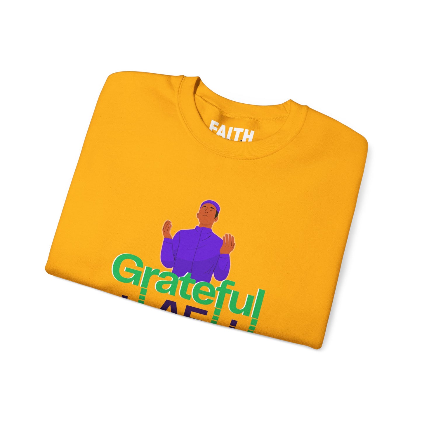 Male Grateful AF Unisex Crewneck Sweatshirt | Cozy Gift for Friends, Thanksgiving Apparel, Everyday Comfort, Gratitude Expression