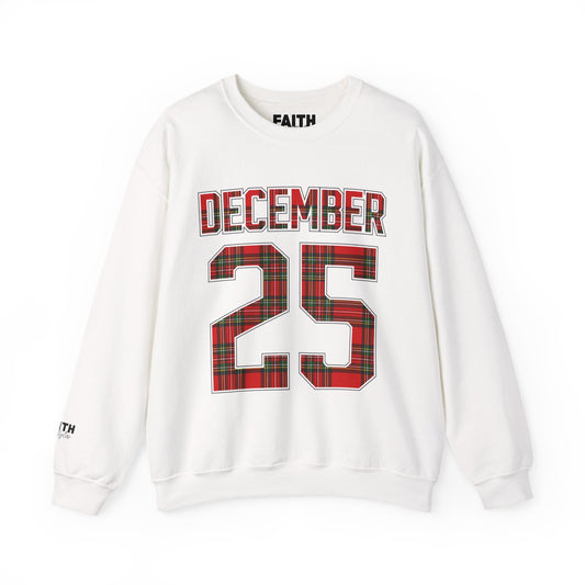 Christmas Plaid "December 25" Crewneck Sweatshirt