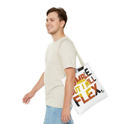 FaithStyles Tote Bag — “Humble But I Will Flex” Graphic Tote, Motivational Everyday Bag
