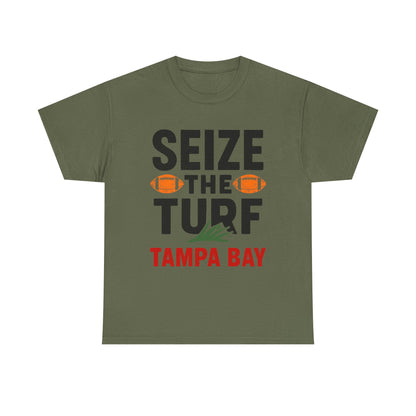 Male Heavy Cotton Tee - Seize the Turf Tampa Bay Football Shirt, Sports [...]