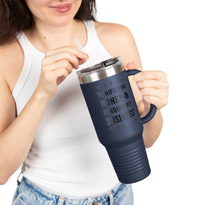 Manifesting Money Insulated Travel Mug, 40oz - Motivational Travel Tumbler, Gift for Entrepreneurs, Daily Affirmation Mug, [...]