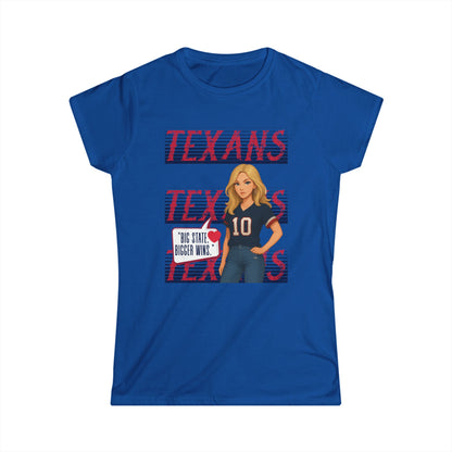 Texans Spirit Women's Tee, Game Day Shirt, Cute Fan Tee, State Pride Apparel, Sports Lover Gift
