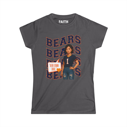 Cheerful Bears Women's Tee, Sports Fan Shirt, Casual Wear, Game Day Outfit, Birthday Gift, Women's Graphic Tee