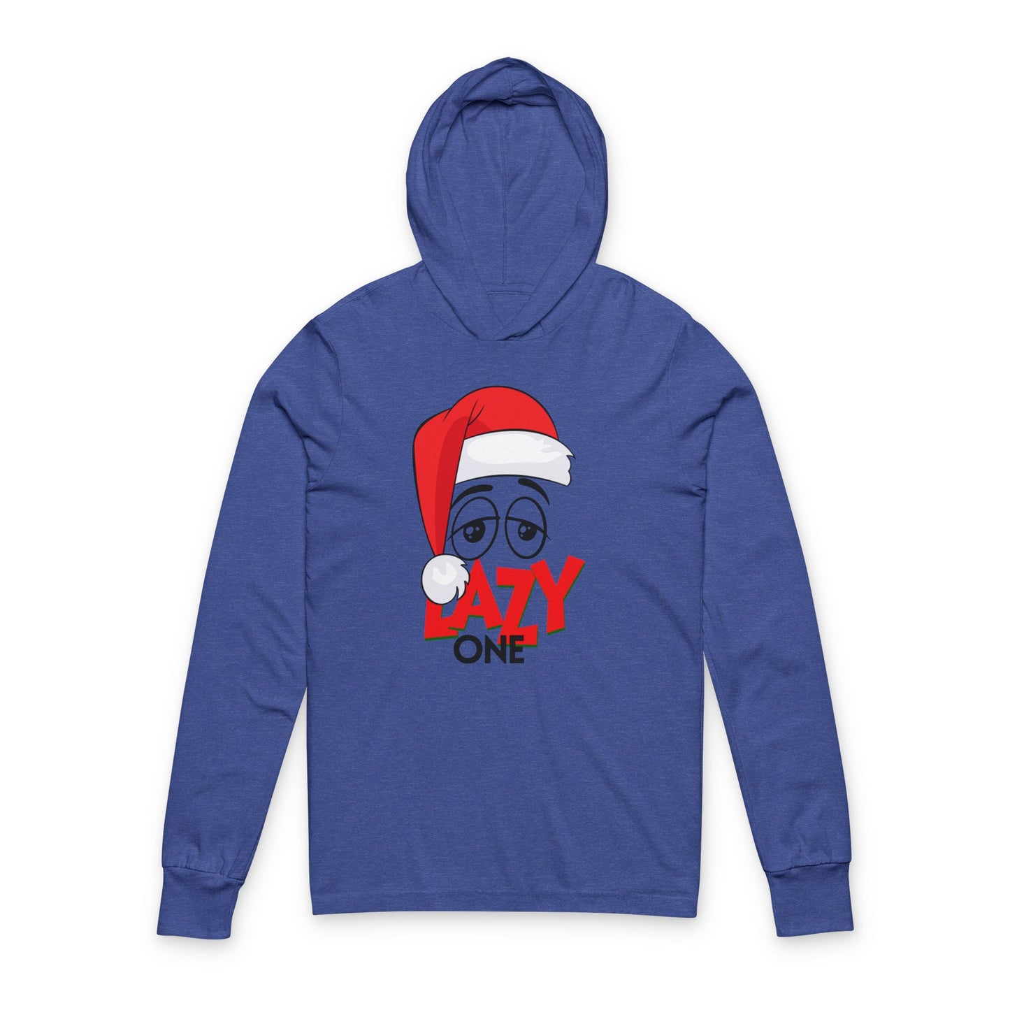 Lazy One Holiday Hooded Tee — Funny Santa Face Long Sleeve