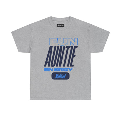 Fun Auntie Energy Activated Tee - Perfect Gift for Cool Aunts, Casual Wear, Gifting, Family Celebrations, Aunt's Day
