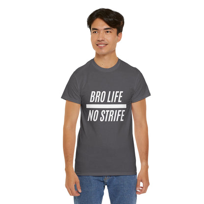 Bro Life Unisex Heavy Cotton Tee, Casual Graphic T-Shirt, Funny Gift for Friends, Everyday Wear, Brotherhood Apparel, Birthday Gift