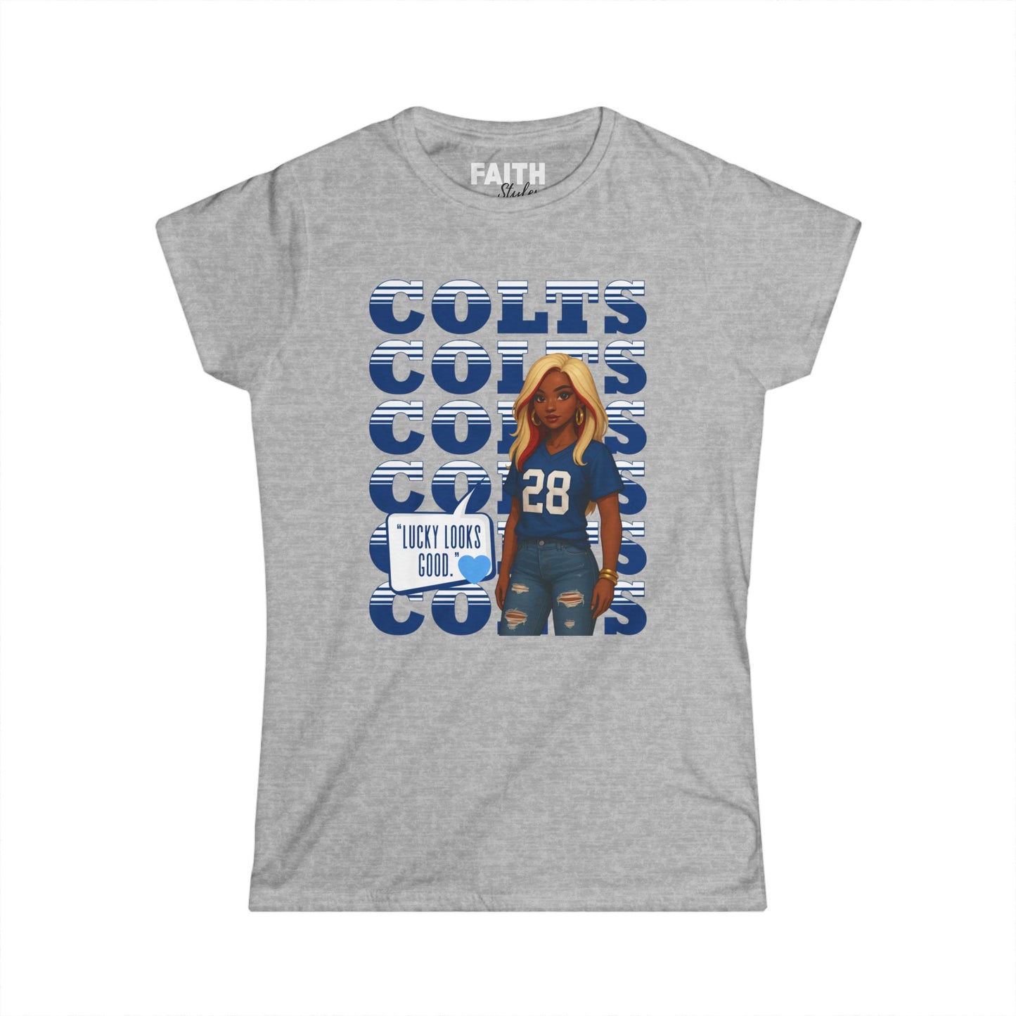 Colts Cheer Women's Softstyle Tee - Perfect for Game Day, Football Fans, Casual Wear, Sports Events, Gift Idea, Team Spirit