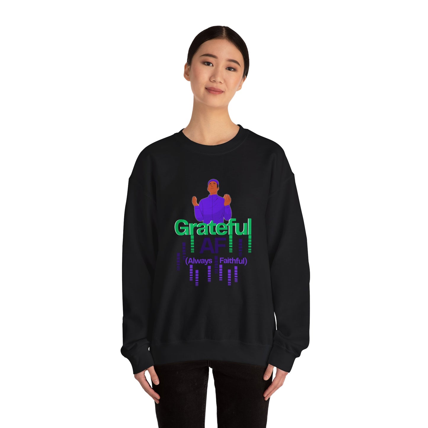 Male Grateful AF Unisex Crewneck Sweatshirt | Cozy Gift for Friends, Thanksgiving Apparel, Everyday Comfort, Gratitude Expression