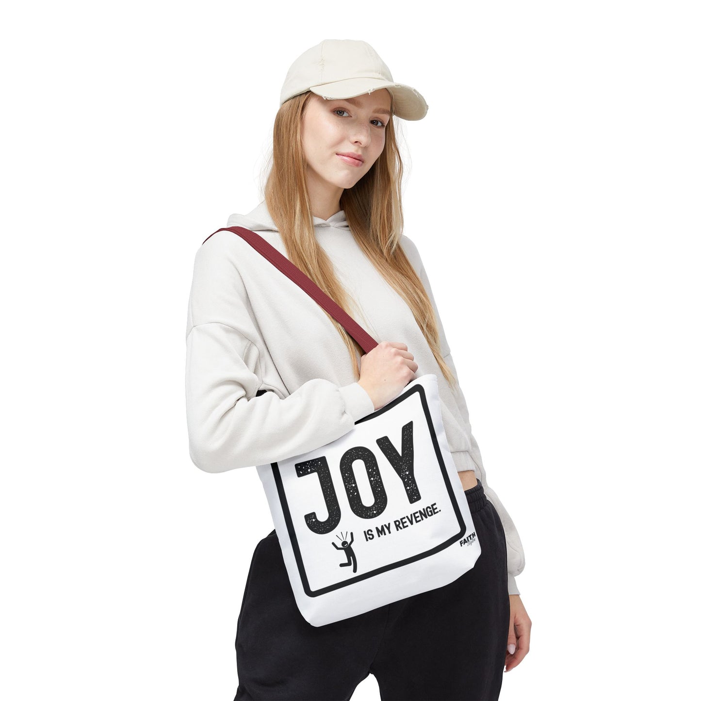 FaithStyles Joy Is My Revenge Tote Bag — Inspirational Graphic Canvas Tote