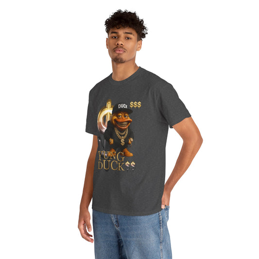 Yung Duck$$ Unisex Heavy Cotton Tee - Fun Streetwear T-Shirt for Casual Outfits
