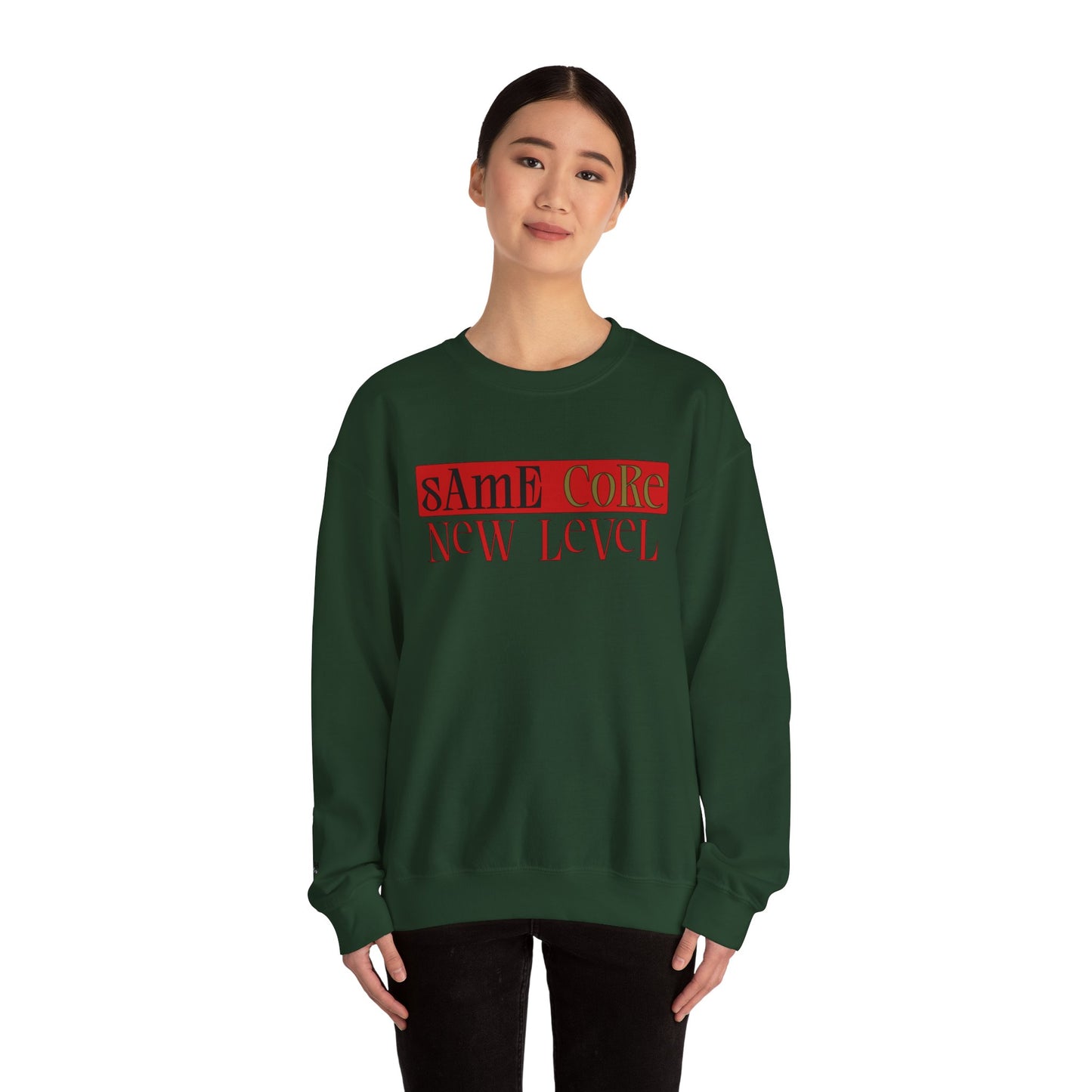 Crewneck Sweatshirt — "Same Core New Level" Graphic Pullover