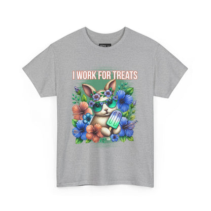 Cute Bunny Graphic Tee for Treat Lovers, Summer Fun Shirt, Animal Lover Gift, Cute Gift for Her, Floral T-Shirt