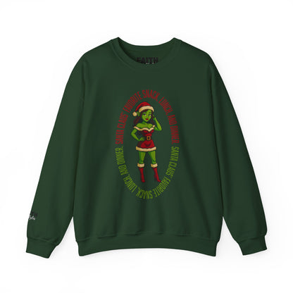 Holiday Goblin Girl Crewneck Sweatshirt — 'Favorite Snack' Christmas Sweatshirt