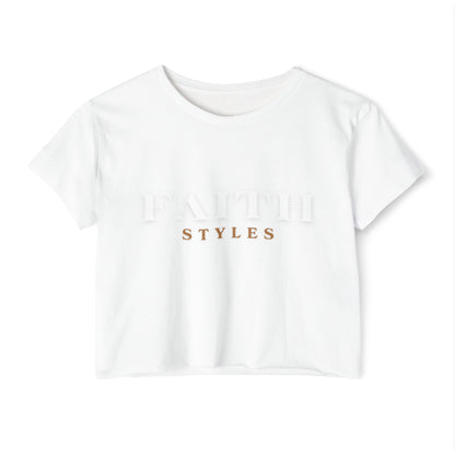 Women's Festival Crop Top - Faith Styles, Casual Summer Top, Music Festival Apparel, Boho Chic Tee, Everyday Wear