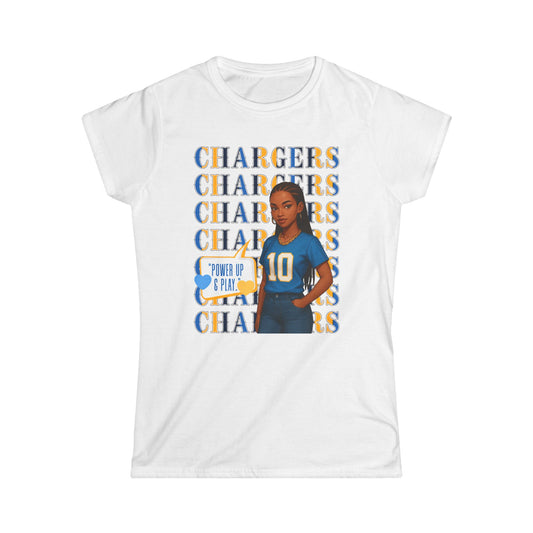 Charger Pride Women's Tee - Softstyle Sporty Shirt, Game Day Apparel, Casual Wear, Fan Fashion, Gift for Her