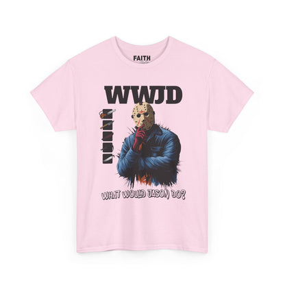 WWJD Unisex Heavy Cotton Tee, Graphic T-Shirt, Casual Wear, Gift for Him, Trendy Apparel, Statement Tee