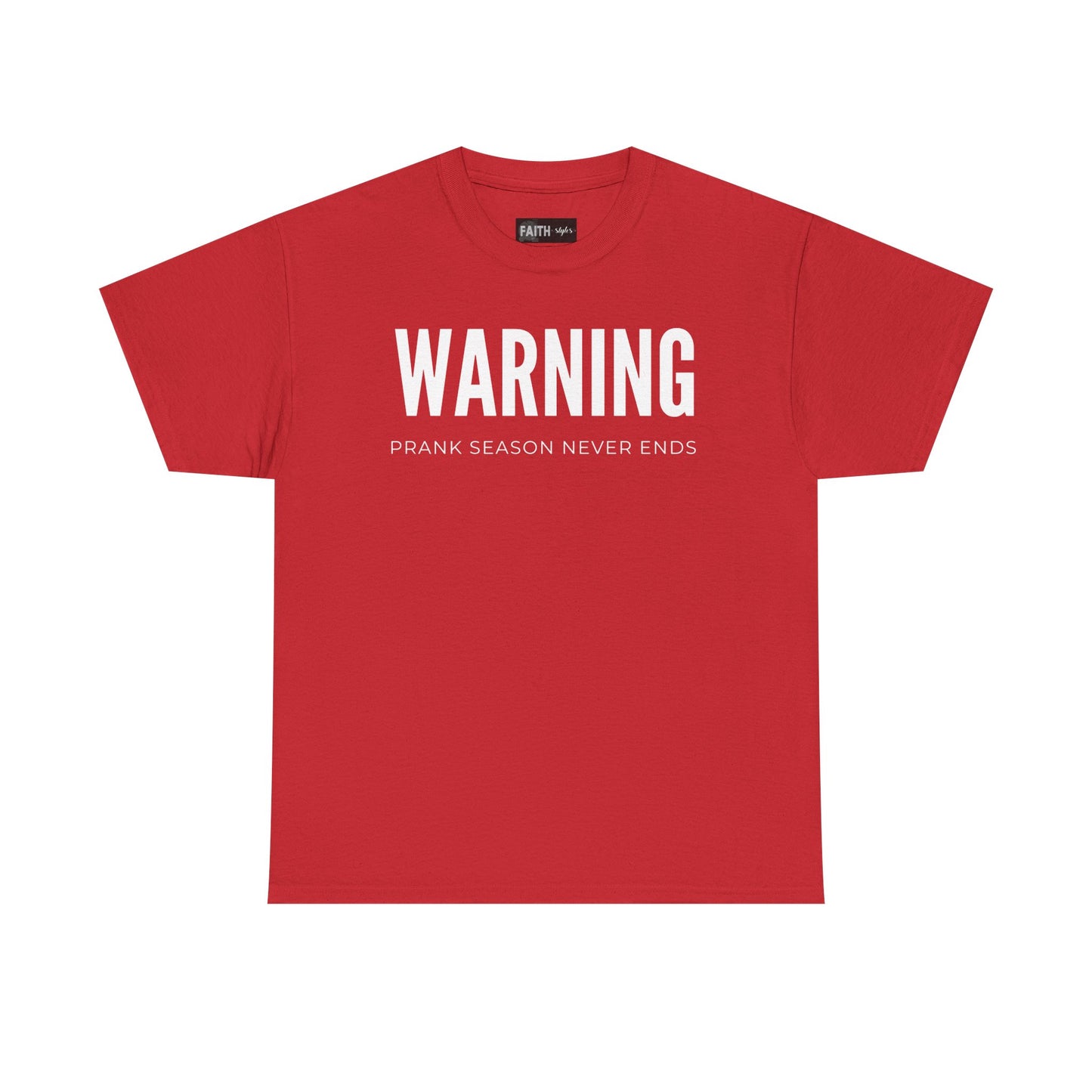 Warning Prank Season Unisex Heavy Cotton Tee | Fun Gift, Casual Wear, Comedy Merchandise, Birthday Gift, Prankster Shirt