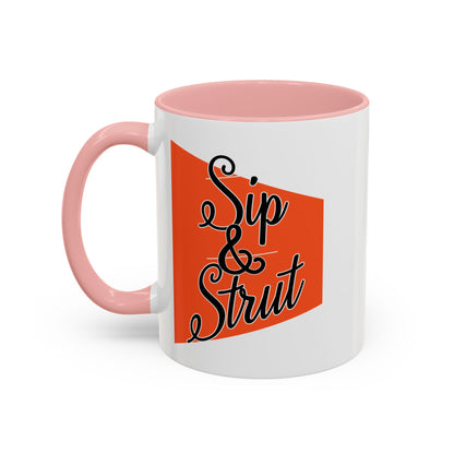 Accent Coffee Mug (11, 15oz) - Sip & Strut Design, Perfect Gift for Coffee Lovers, Home Office Decor, Unique Holiday Present, Ceramic [...]