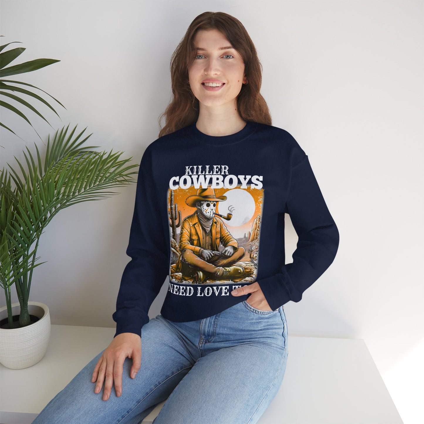 Killer Cowboys Graphic Sweatshirt, Cozy Unisex Pullover, Great for Cowboy Fans
