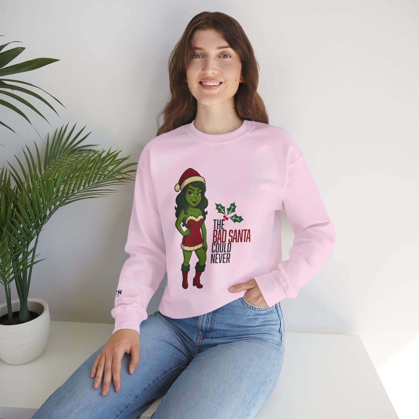 Christmas Girl Holiday Sweatshirt — 'The Bad Santa Could Never' Christmas Crewneck