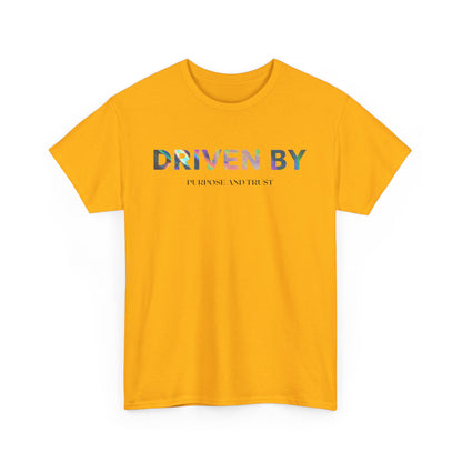 Driven By Inspiration Unisex Heavy Cotton Tee, Motivational Shirt, Casual Wear, Gift Idea for Friends, Positive Vibes, Everyday Style