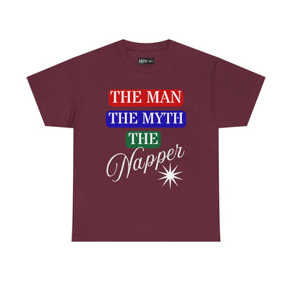 The Man, The Myth, The Napper Tee - Funny Unisex Cotton T-Shirt, Gift for Nap Lovers, Humor Apparel, Relaxation Shirt, Fun Sleepwear