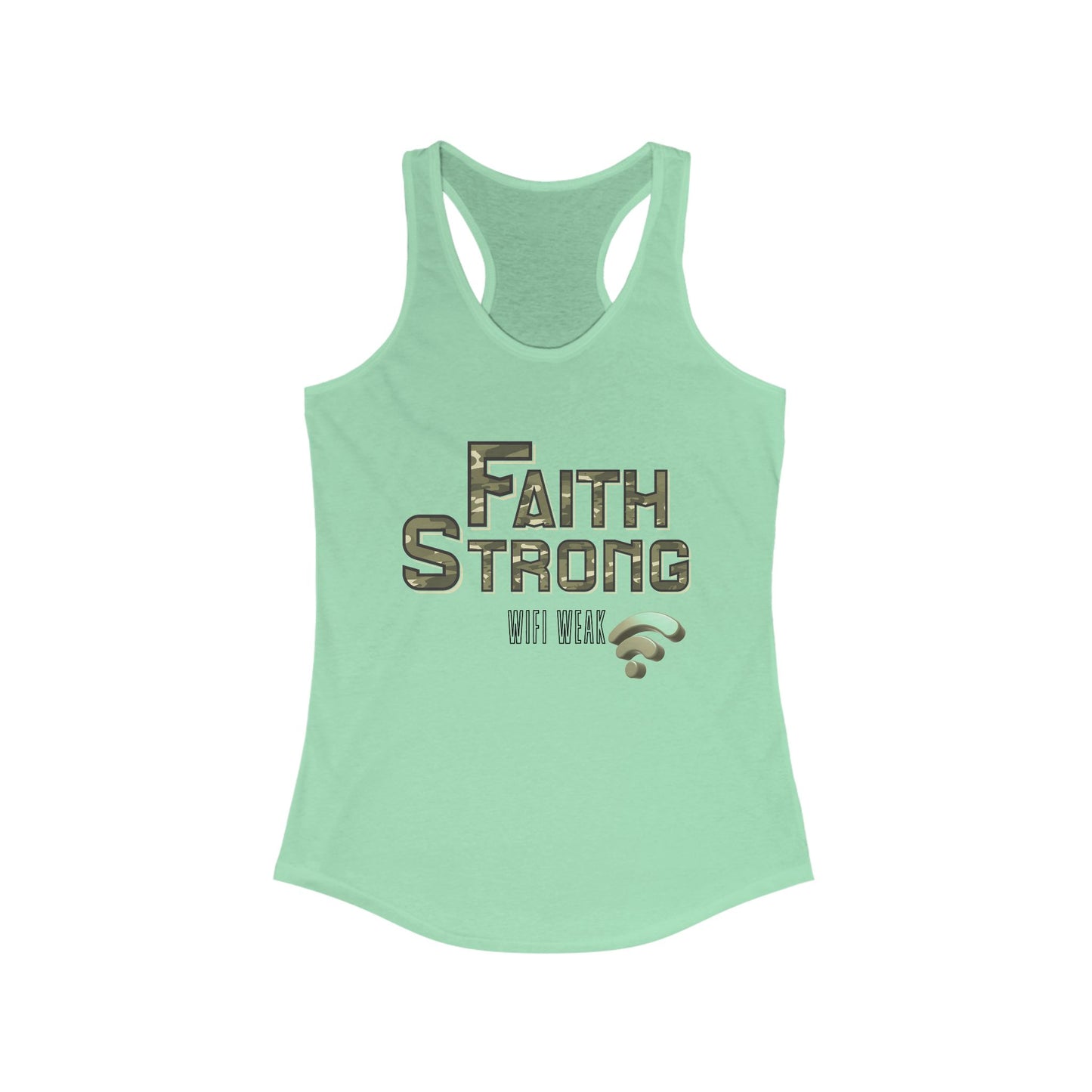 Faith Strong Women's Racerback Tank - Motivational Sleeveless Top, Fitness Apparel, Workout Gear, Spiritual Clothing, Gifts for Her
