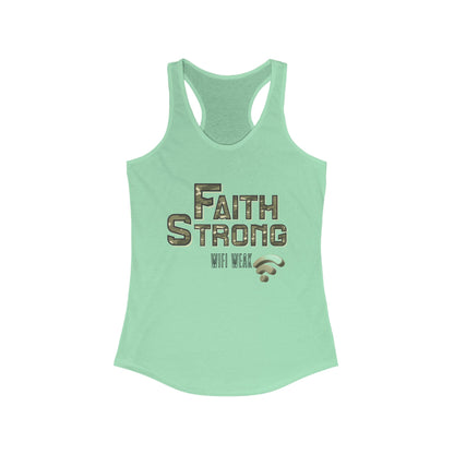 Faith Strong Women's Racerback Tank - Motivational Sleeveless Top, Fitness Apparel, Workout Gear, Spiritual Clothing, Gifts for Her