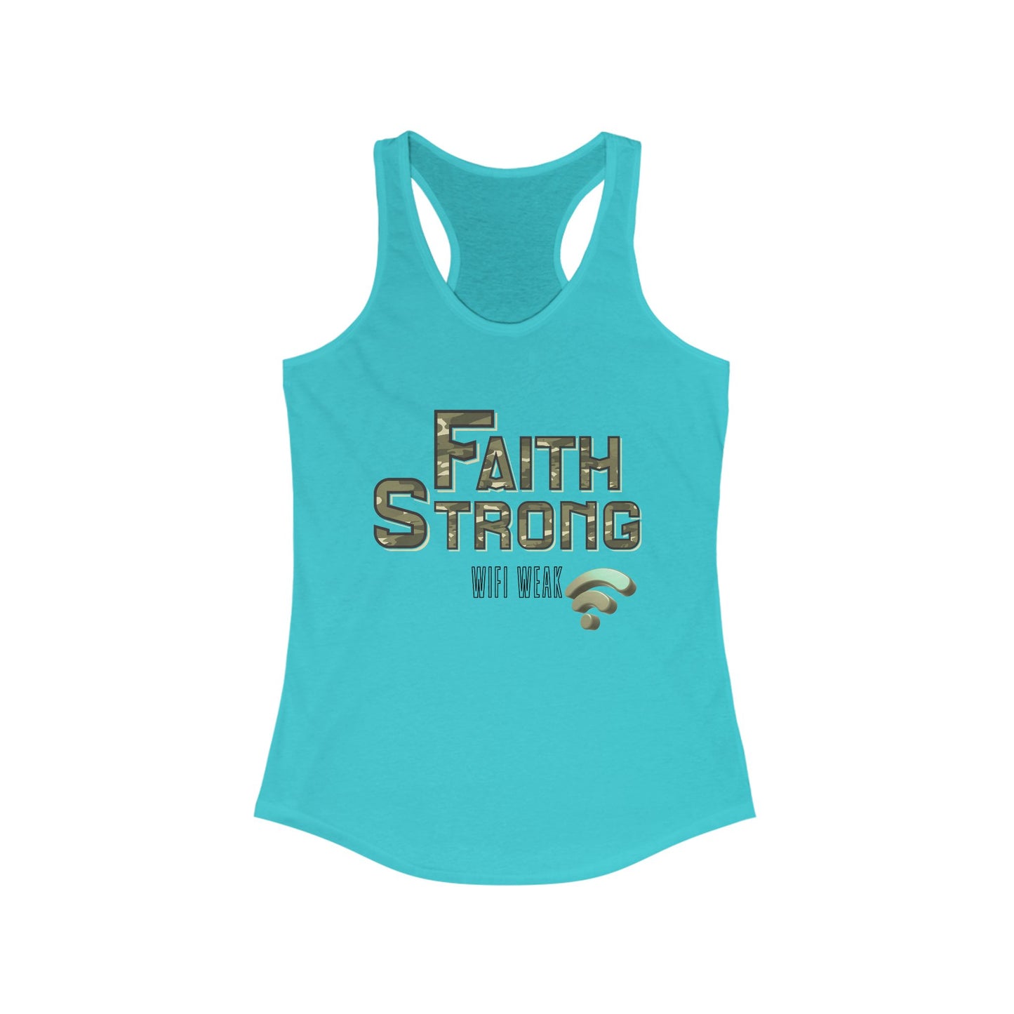 Faith Strong Women's Racerback Tank - Motivational Sleeveless Top, Fitness Apparel, Workout Gear, Spiritual Clothing, Gifts for Her