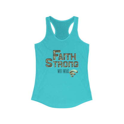 Faith Strong Women's Racerback Tank - Motivational Sleeveless Top, Fitness Apparel, Workout Gear, Spiritual Clothing, Gifts for Her