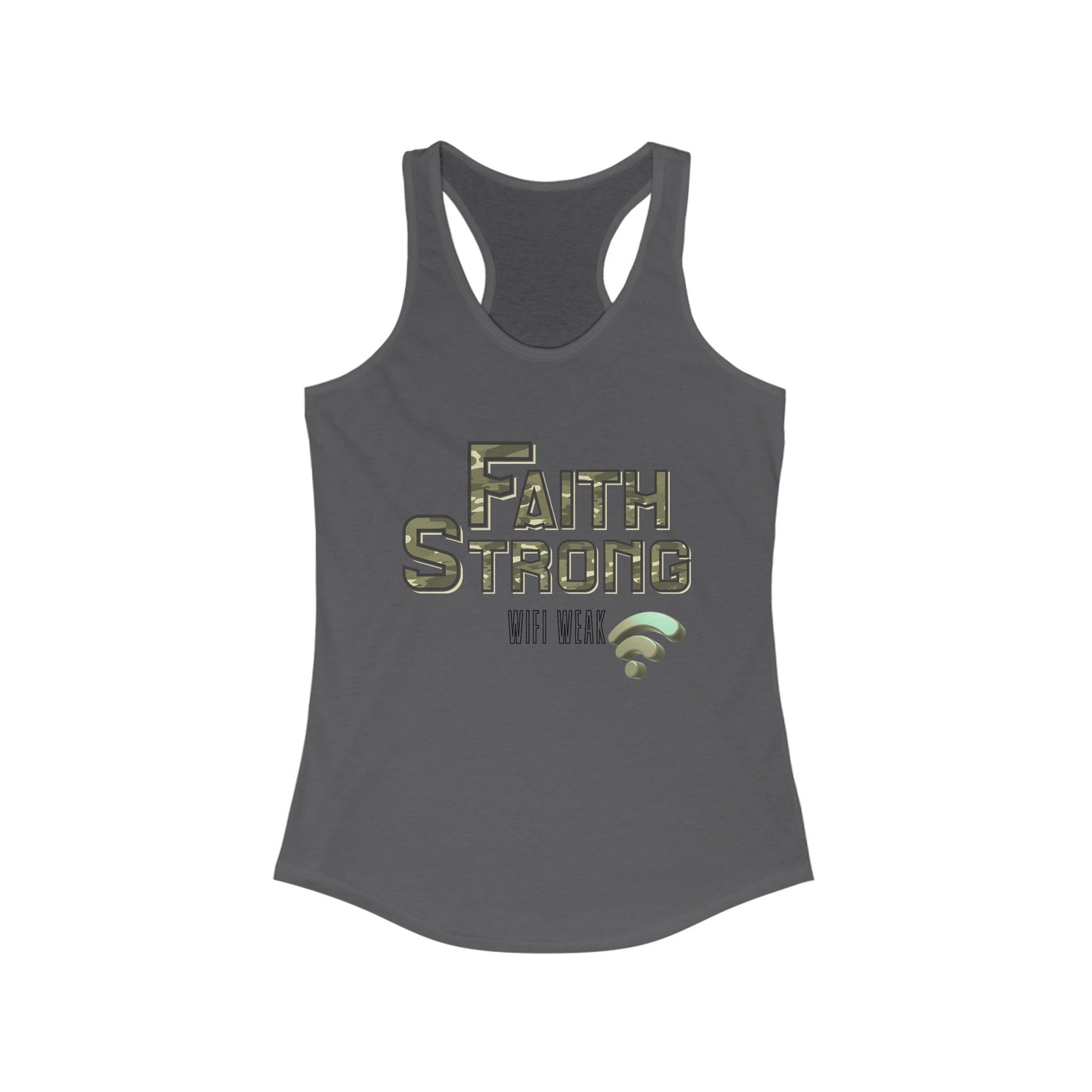 Faith Strong Women's Racerback Tank - Motivational Sleeveless Top, Fitness Apparel, Workout Gear, Spiritual Clothing, Gifts for Her