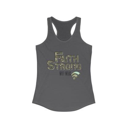 Faith Strong Women's Racerback Tank - Motivational Sleeveless Top, Fitness Apparel, Workout Gear, Spiritual Clothing, Gifts for Her