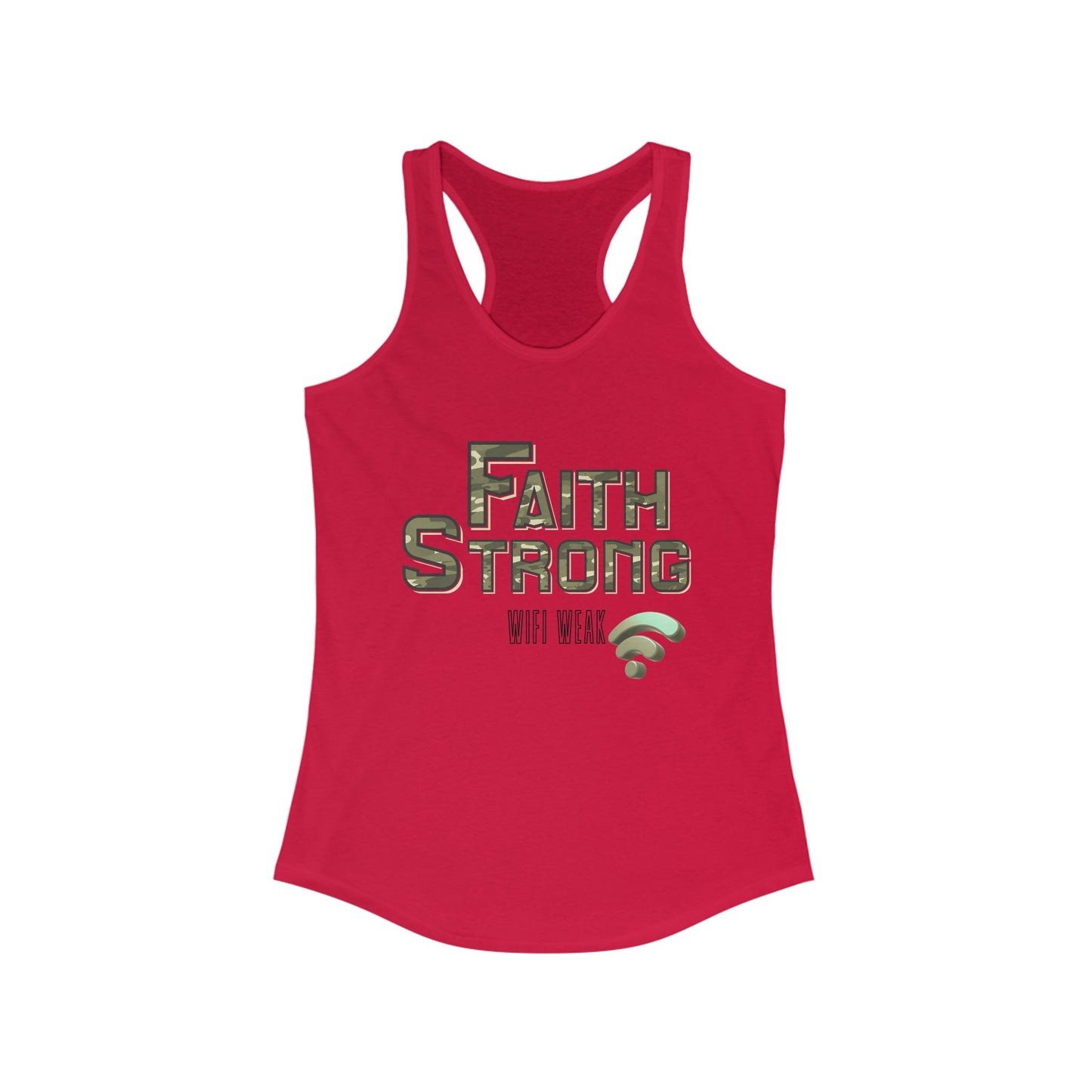 Faith Strong Women's Racerback Tank - Motivational Sleeveless Top, Fitness Apparel, Workout Gear, Spiritual Clothing, Gifts for Her