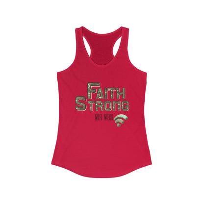 Faith Strong Women's Racerback Tank - Motivational Sleeveless Top, Fitness Apparel, Workout Gear, Spiritual Clothing, Gifts for Her