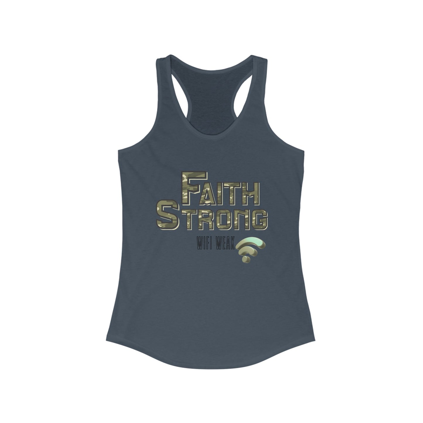 Faith Strong Women's Racerback Tank - Motivational Sleeveless Top, Fitness Apparel, Workout Gear, Spiritual Clothing, Gifts for Her