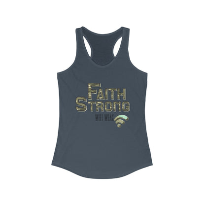 Faith Strong Women's Racerback Tank - Motivational Sleeveless Top, Fitness Apparel, Workout Gear, Spiritual Clothing, Gifts for Her