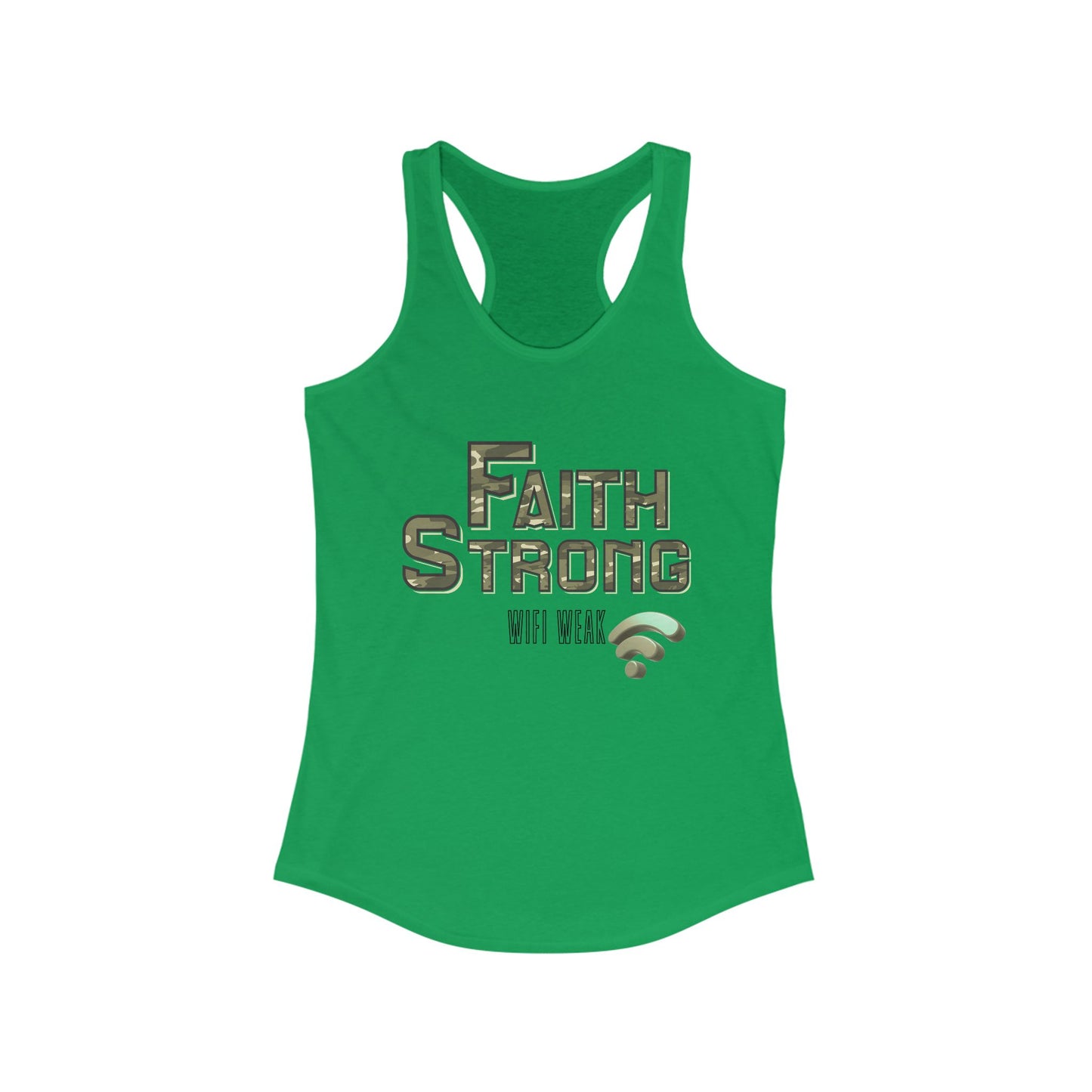 Faith Strong Women's Racerback Tank - Motivational Sleeveless Top, Fitness Apparel, Workout Gear, Spiritual Clothing, Gifts for Her