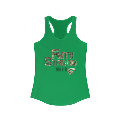 Faith Strong Women's Racerback Tank - Motivational Sleeveless Top, Fitness Apparel, Workout Gear, Spiritual Clothing, Gifts for Her