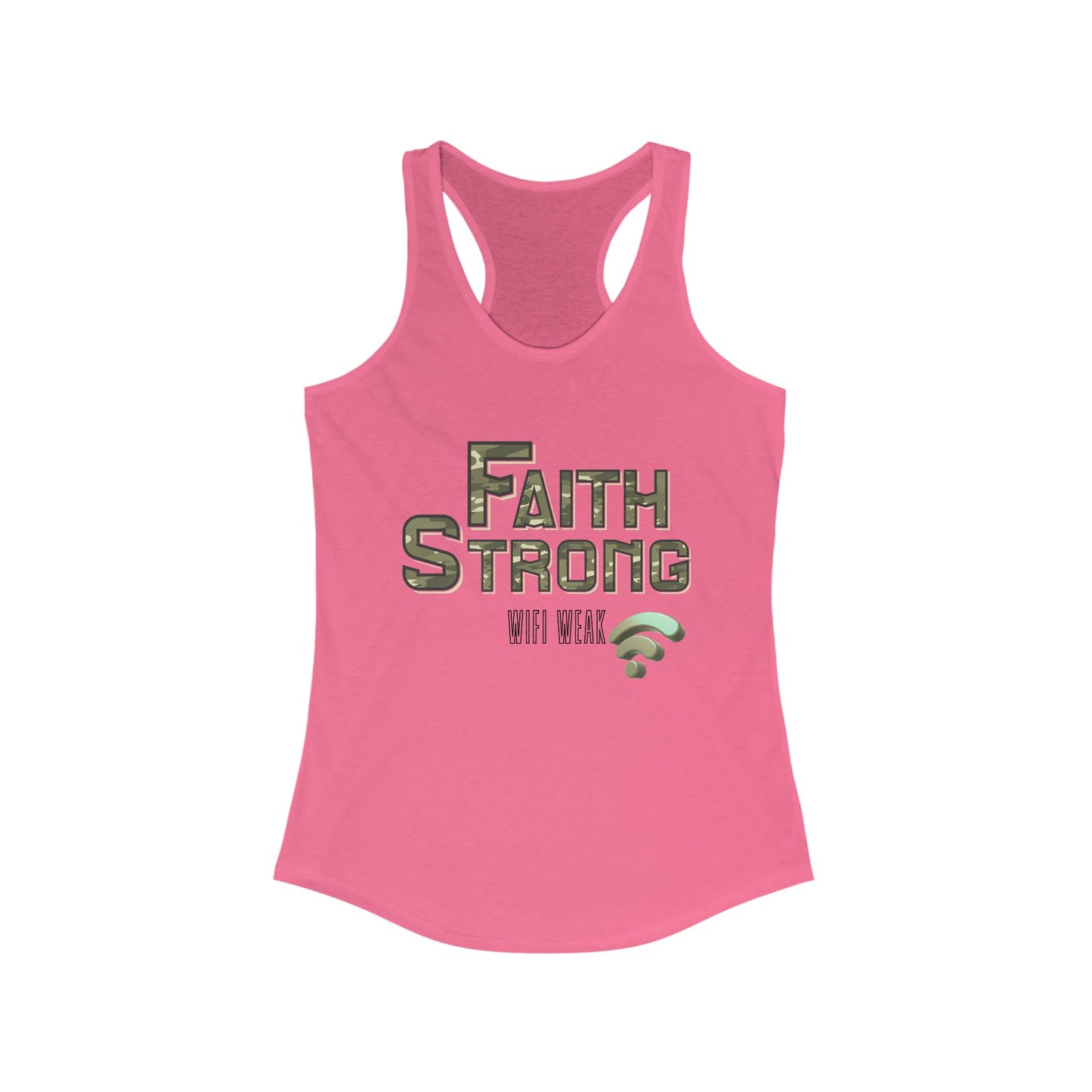 Faith Strong Women's Racerback Tank - Motivational Sleeveless Top, Fitness Apparel, Workout Gear, Spiritual Clothing, Gifts for Her